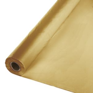 Plastic Table Cover 100-foot Roll, Gold