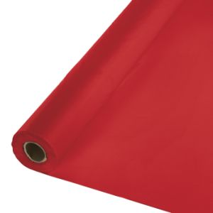 Plastic Table Cover 100-foot Roll, Red