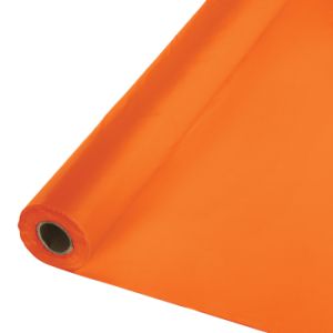 Plastic Table Cover 100-foot Roll, Sunkissed Orange