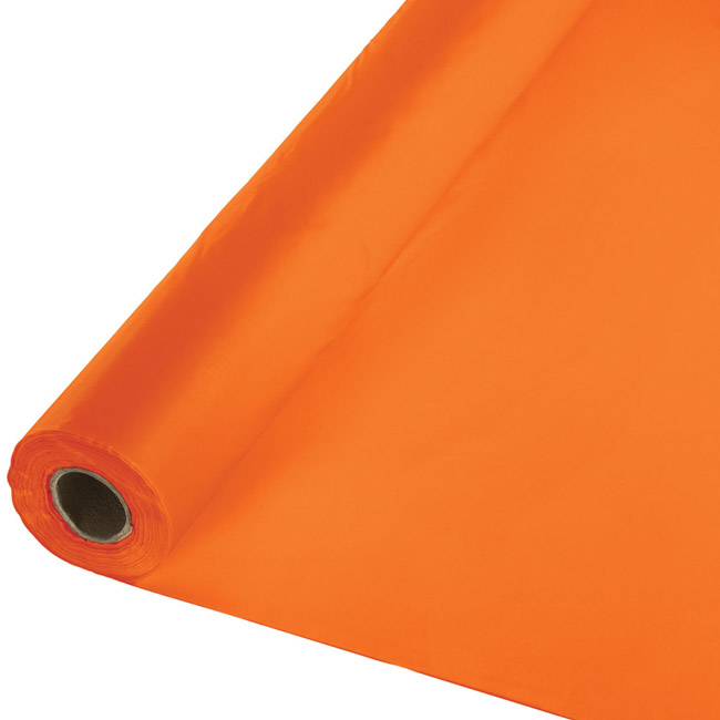 Sunkissed Orange Plastic Tablecloth 100foot Roll Sunkissed Orange