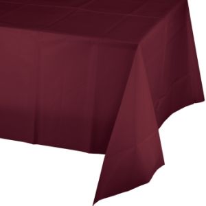 Plastic Banquet Table Cover, Burgundy