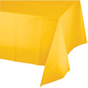 Plastic Banquet Table Cover, School Bus Yellow