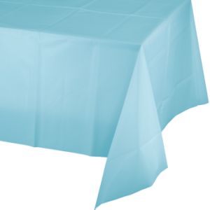 Plastic Banquet Table Cover, Pastel Blue