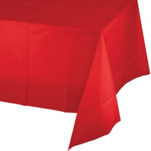 Plastic Banquet Table Cover, Red