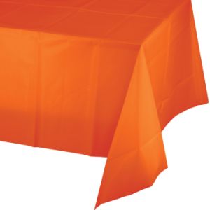 Plastic Banquet Table Cover, Sunkissed Orange