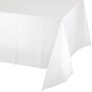 Plastic Banquet Table Cover, White