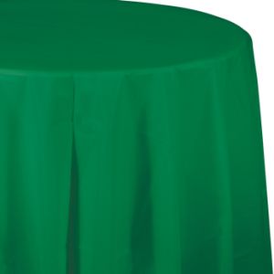 Plastic Round Table Cover, Green