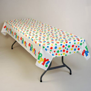 Birthday Balloons Banquet Table Cover 100-ft Roll