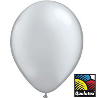 11-inch Qualatex Balloons, Metallic Silver