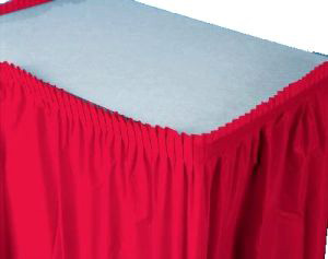 Table Skirting, 21.5' Red