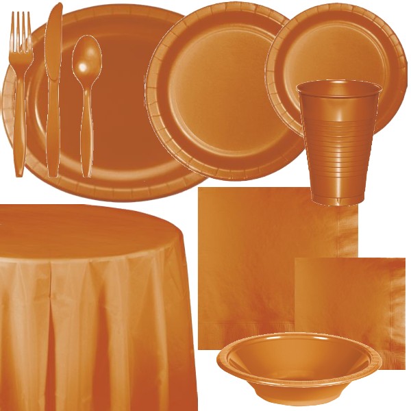 Pumpkin Spice Paper and Plastic Dinnerware