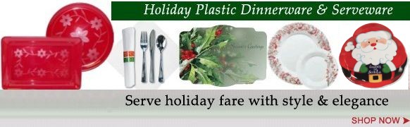 Holiday designed serving platters, trays and more