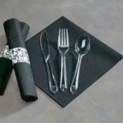 Caterwrap Full size cutlery pre-wraped in Linen-Like Napkin