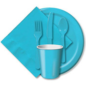 Bermuda Blue Paper and Plastic Dinnerware