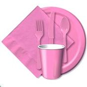 Candy Pink Paper and Plastic Dinnerware