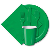 Green Paper and Plastic Dinnerware