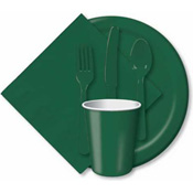 Hunter Green Paper and Plastic Dinnerware