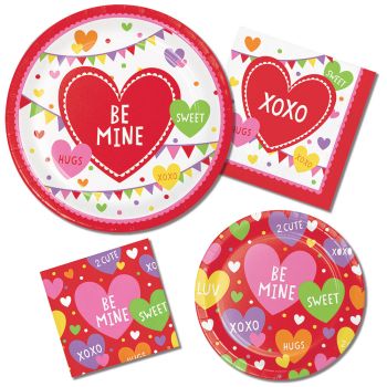 Valentine Party Paper Paper Plates and Napkins