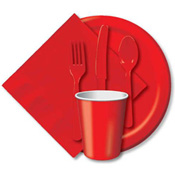 Red Paper and Plastic Dinnerware