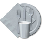 Silver Paper and Plastic Tableware