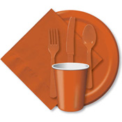 Terra Cotta Paper and Plastic Dinnerware