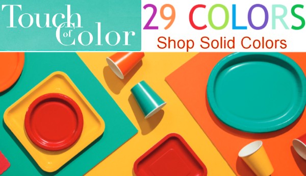 Touch of Color paper and plastic tableware