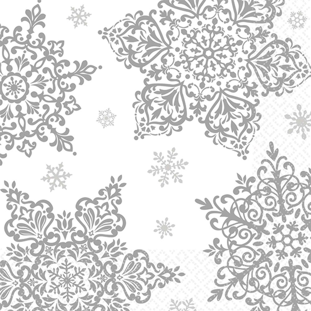 Snowflake Shining Season Beverage Napkins Bulk Pack Party at Lewis
