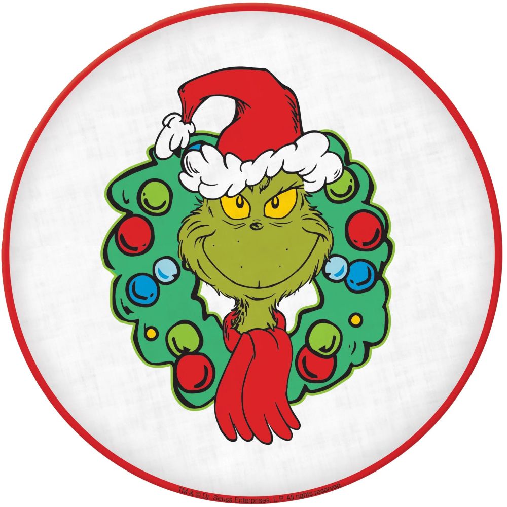 Traditional Grinch Melamine 14inch Platter Party at Lewis Elegant