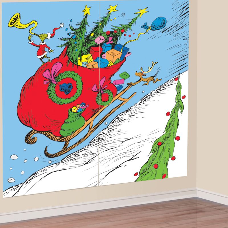 Traditional Grinch Scene Setter Backdrop Party at Lewis Elegant Party