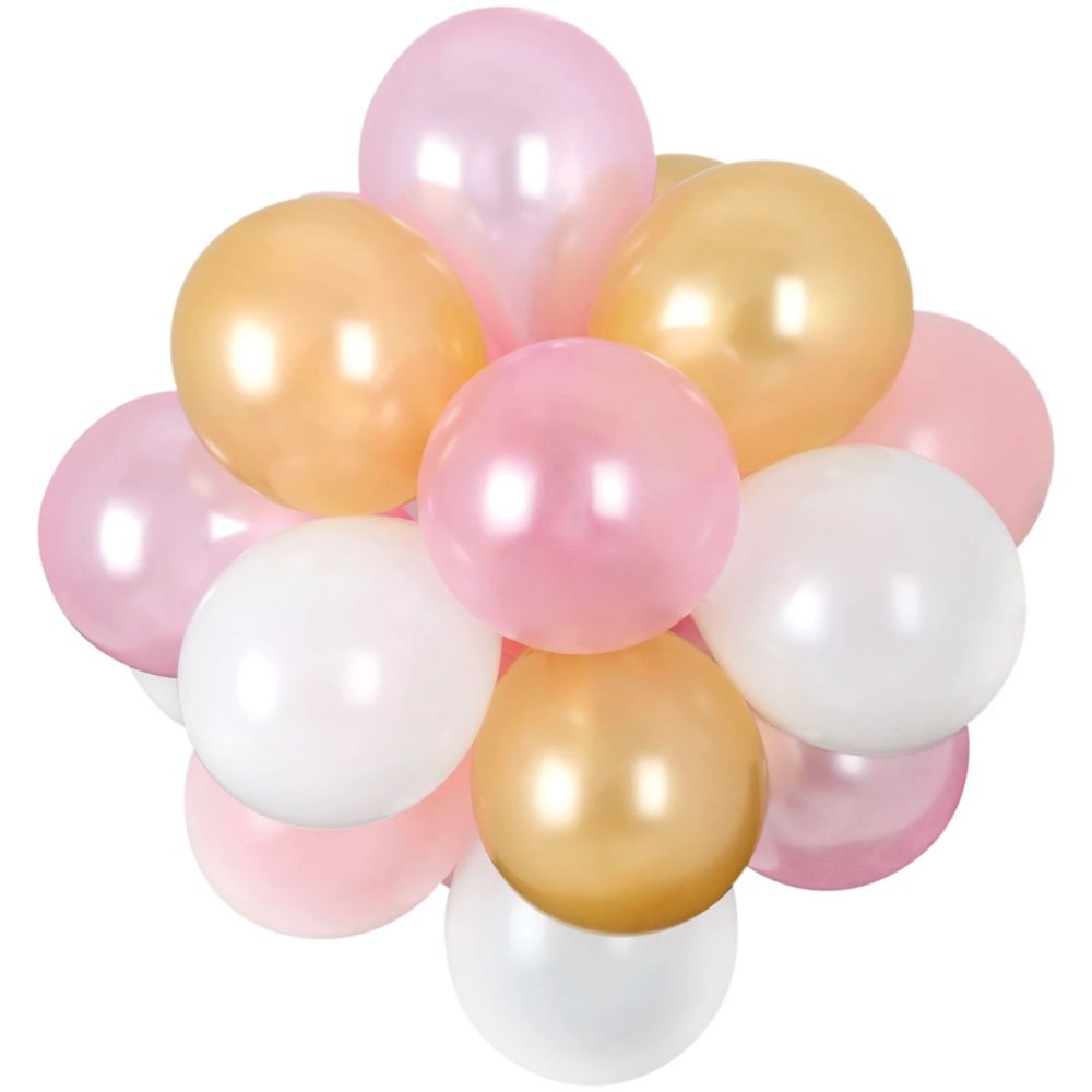 Pastel Pink AirFilled Latex Balloon Chandelier Party at Lewis Elegant