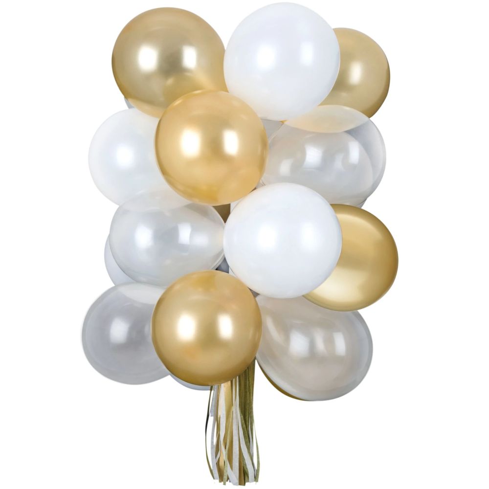 Golden AirFilled Latex Balloon Chandelier w/ Tassel Party at Lewis