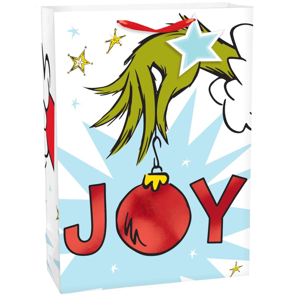 Grinch Joy Extra Large Vertical Christmas Gift Bag Party at Lewis