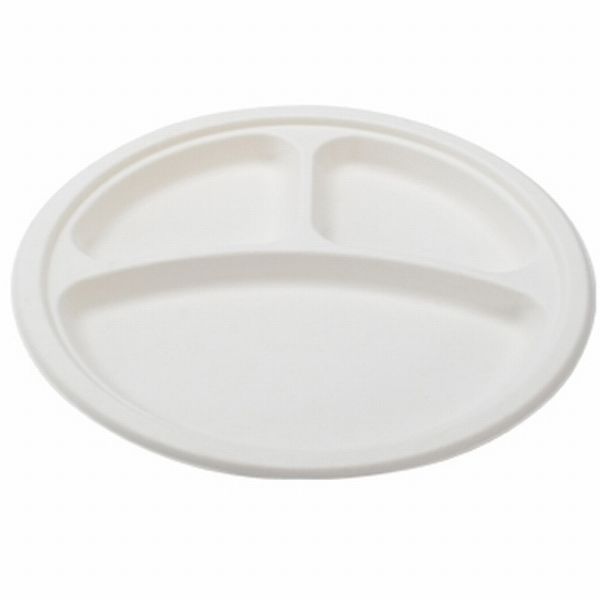 Conserveware 10inch Sectional Heavy Weight Bagasse Dinner Plates