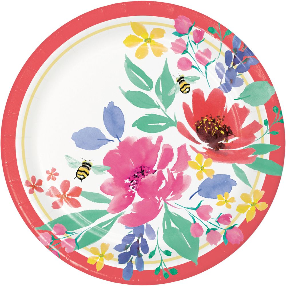 Fragrant Flowers 9inch Plates Party at Lewis Elegant Party Supplies