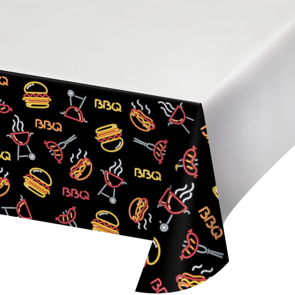 Neon BBQ Paper Tablecloth Party at Lewis Elegant Party Supplies, Plastic Dinnerware, Paper