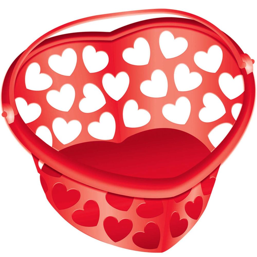 Red Heart Shaped Plastic 7inch Container Party at Lewis Elegant Party