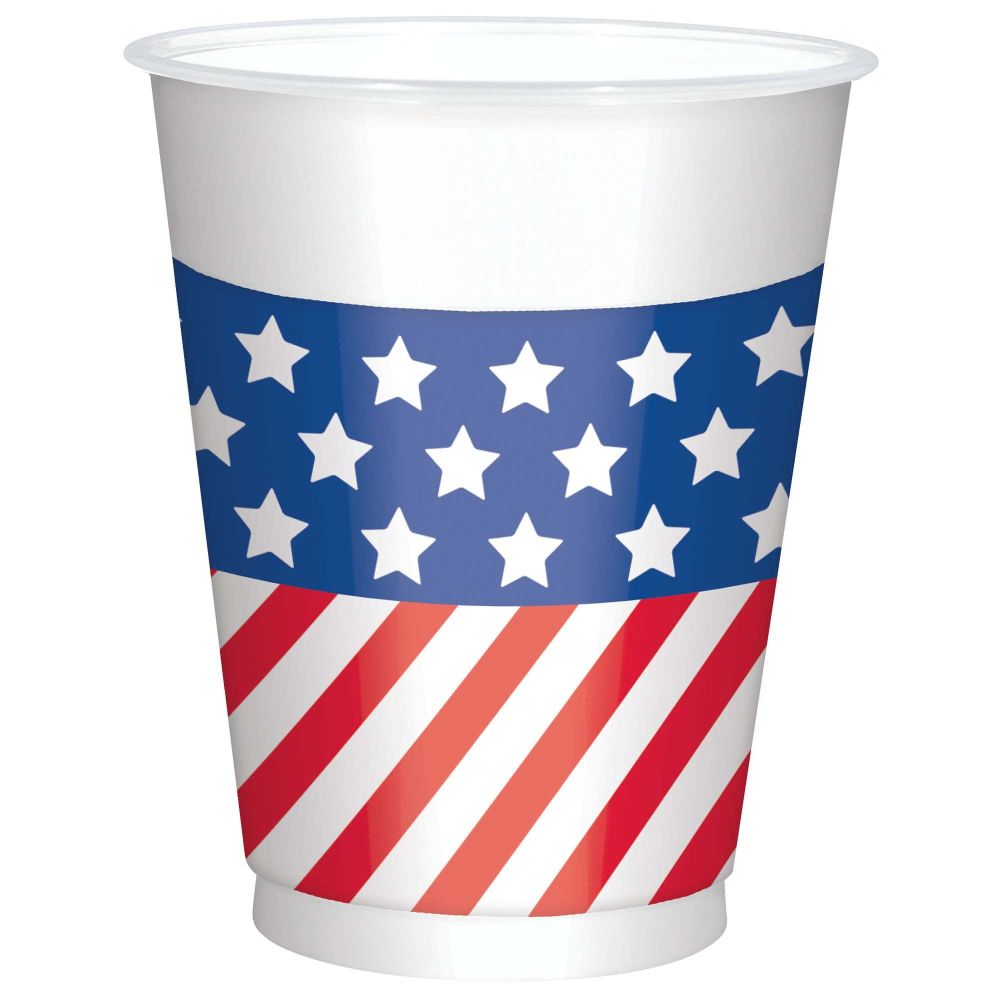 Patriotic Printed 16 oz Plastic Cups Party at Lewis Elegant Party