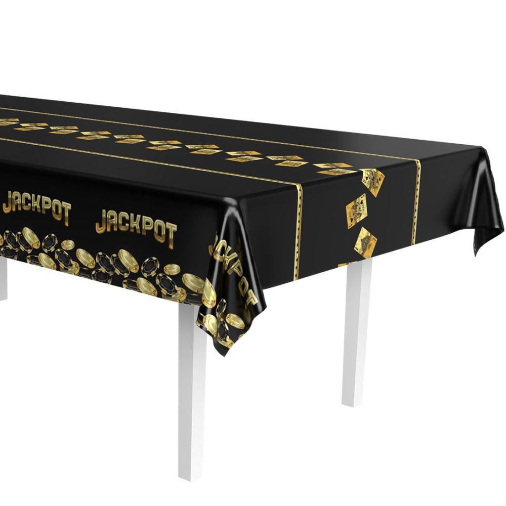 Metallic Casino Plastic Tablecloth Party at Lewis Elegant Party