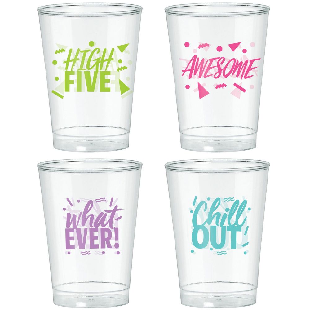 Awesome 80's Assorted 10 oz Plastic Glasses Party at Lewis Elegant