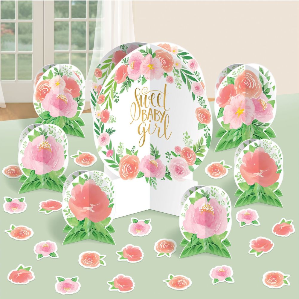 Floral Sweet Baby Girl Table Centerpiece Decorating Kit Party at Lewis