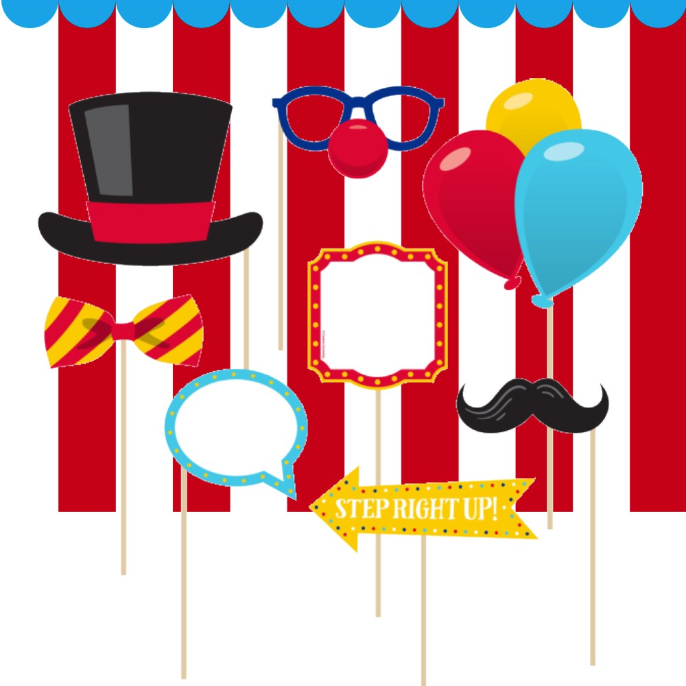 carnival-photo-booth-kit-9-per-pack-4-5-x-6-includes-8-photo-props-decorations-ebay