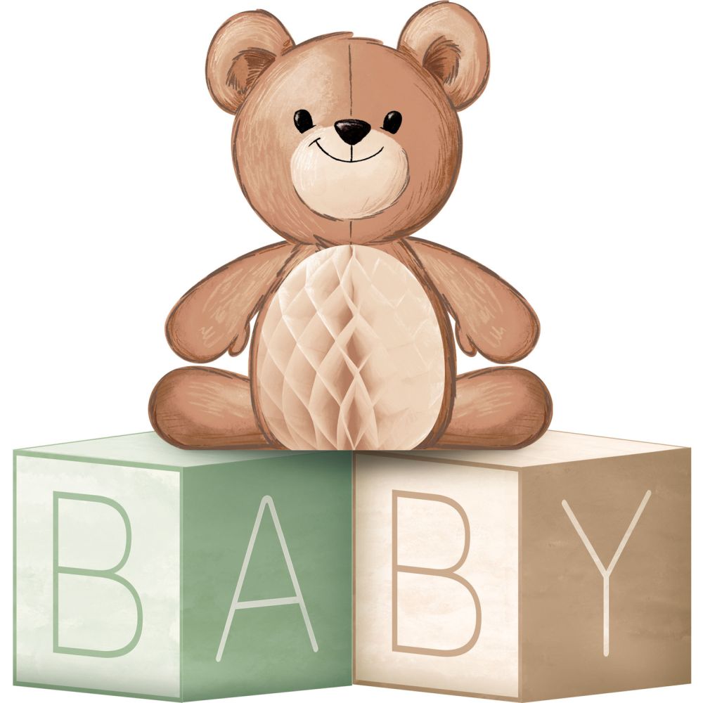Teddy Bear Baby Shower Blocks Centerpiece Party at Lewis