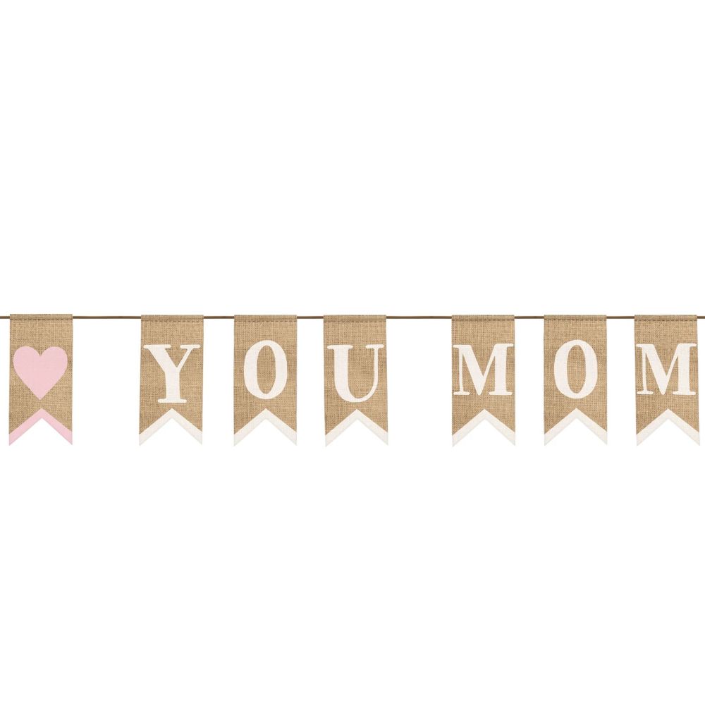 Love You Mom Burlap 10-Foot Banner: Party at Lewis Elegant Party ...