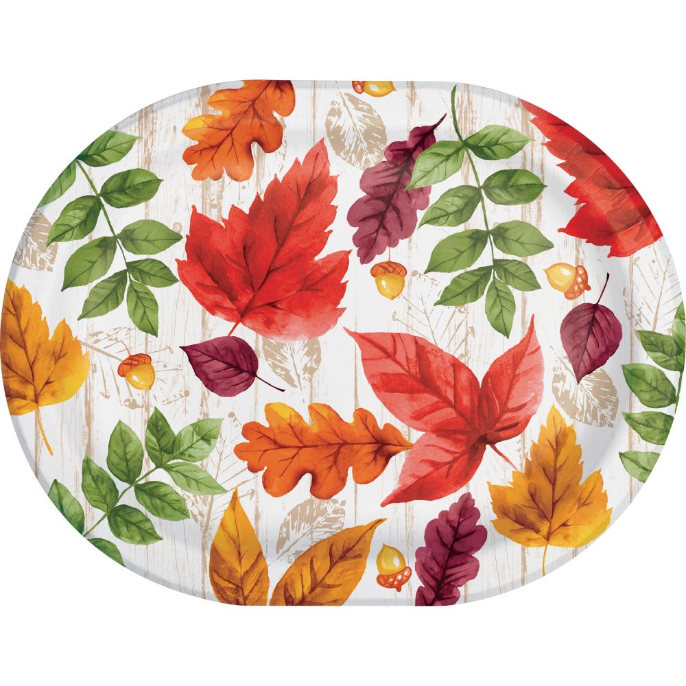 Lush Autumn Leaves 12-inch Oval Plates: Party at Lewis Elegant Party ...