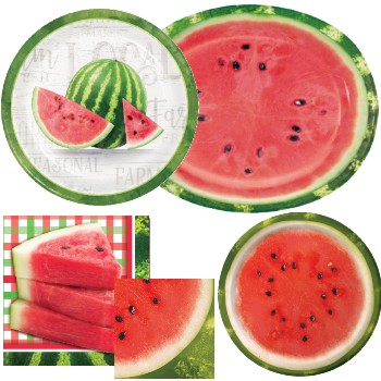 Summer Watermelon Paper Plates & Napkins