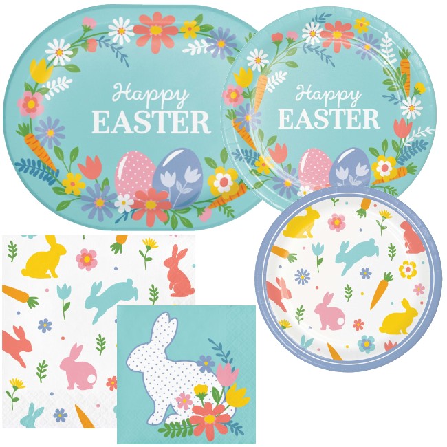 Easter Frills Paper Plates and Napkins