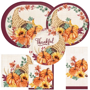 Fall Feast Paper Plates and Napkins