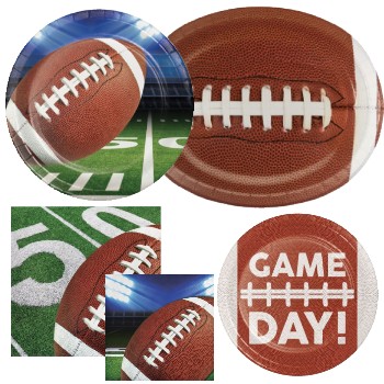 Football Super Bowl paper plates and napkins
