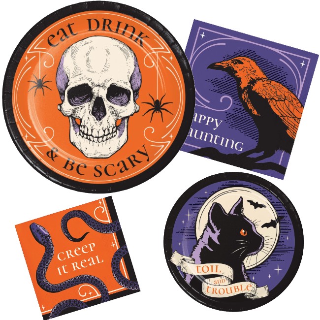 Happy Haunting Paper Plates and Napkins