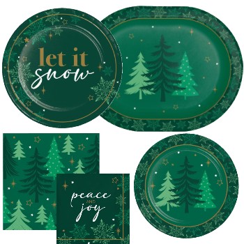 Winter Woods Paper Plates and Napkins